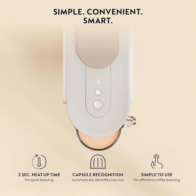 Nespresso Vertuo Up Coffee Machine with Milk Frother, White | Coffee and espresso maker by De'Longhi with 3 second start and iced mode. Aeroccino3 bundle for hot or cold milk foam. - Image 4
