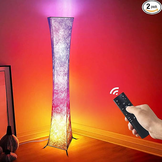 2 Pcs Floor Lamp, 61'' Smart RGB LED Corner Lamp with Music Sync and 16 Million DIY Colors, 3 Color Temperature, APP & Remote Control, Color Changing Standing Floor Lamp for Bedroom Living Room by WORLDWIN
