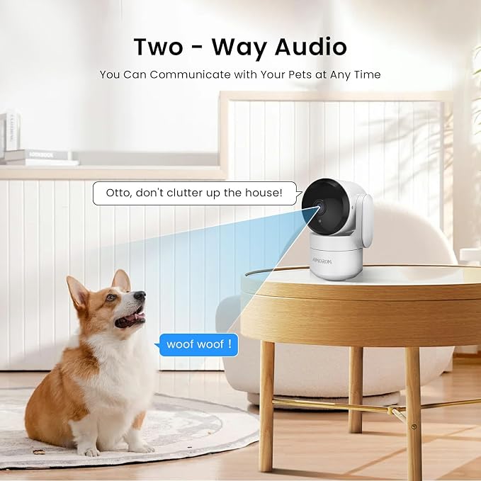 AMOROM Indoor Camera 2K, Alexa Camera for Baby/Elderly/Pet Monitoring | AI Smart Detection & Alarm, 2-Way Audio, Night Vision, 2.4G & 5G WiFi App Control, Cloud & SD Card Storage, 1 Pack - Image 5