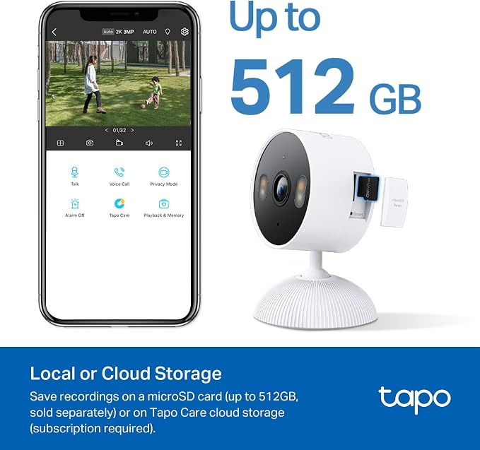 Tapo 2K Indoor/Outdoor Wired Security Camera - Works as a Baby Monitor & Pet Camera, Person/Motion/Baby Cry Detection, 2-Way Audio, Siren, Subscription-Free SD Storage or Optional Cloud, C113 (2-Pack) - Image 7