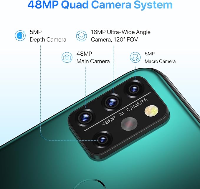 UMIDIGI A9 Pro Unlocked Cell Phone, Helio P60, 6GB+128GB Expandable 256GB, 6.3 Inch FHD Touch Screen, Double-Sided 2.5D Curved Glass, 48MP Quad Camera, 4150mAh, Dual SIM 4G Volte - Image 3