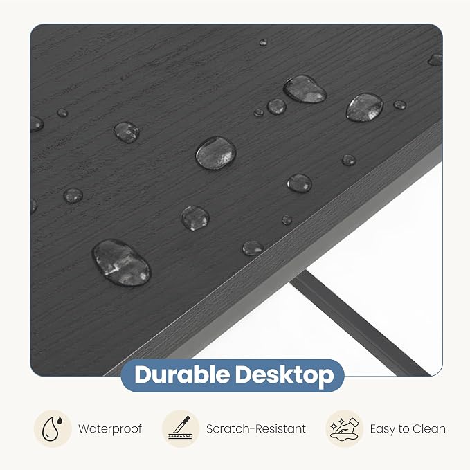 DUMOS 47 Inch L Shaped Desk, Computer Gaming Corner Desks with Shelves | Home Office PC Table, Writing Working Study Desk for Bedroom Dorm, Reversible Design, Black - Image 7