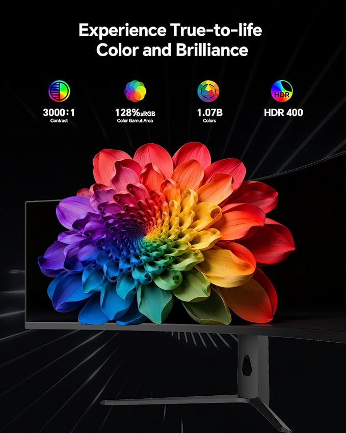 KTC Ultrawide 49 In Curved Gaming Monitor, 5K2K 5120x1440 Computer Monitor DQHD, 180Hz, 32:9, HDR 400, 90W Type-C HDMI DP Port, Bulit-in KVM, Speakers, Adaptive Sync, Tilt Swivel Height Adjust, H49S66 - Image 5