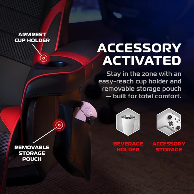 Respawn 900 Gaming Recliner Chair with Footrest, Cup Holder and Swivel | Ergonomic gaming recliner with footrest, cup holder, lumbar support, 135° recline & 360° swivel for console gaming - Image 5