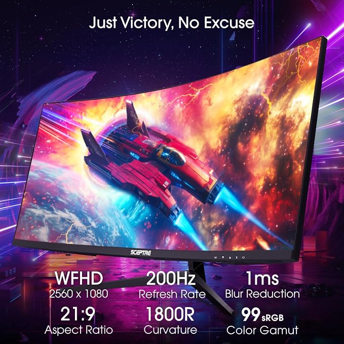Sceptre Prime Curved 30-inch Gaming Monitor 200+Hz FreeSync Build-in Speakers 2560 x 1080p HDMI DP Machine Black 2026 (C305B-200UN Series) - Image 7