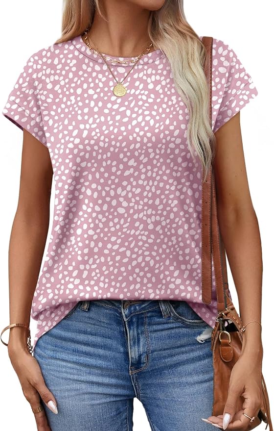 Alaroo Womens Summer Tops Short Sleeve Shirts Crew Neck Tshirt Cute Trendy Tunic Blouses (S-3XL) - Image 3