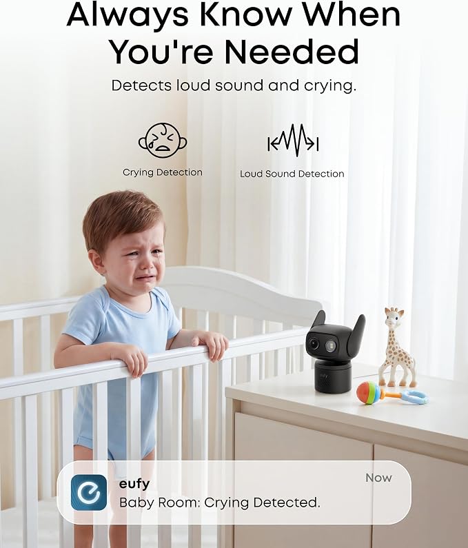 eufy Security Indoor/Outdoor Camera C31(2-Pack), P66, Spotlight-Free Color Night Vision, 360° Coverage View, AutoTracking,Human/Vehicle/Pet/Cry Detection, 24/7 Recording, Black (No Subscription) - Image 9