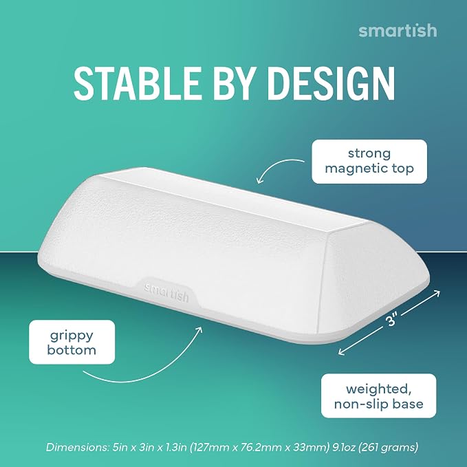 Smartish® Magnetic Cord Holder - Bigger Cable Wrangler Organizer with Magnet Clips for Charger Management on Desktop, Nightstand - Holds 6+ Cables - Snow Day White - Image 3