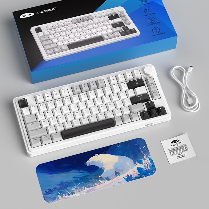 MageGee 80% Gaming Keyboard, RGB Backlit Wired Mechanical Feel Keyboard with Volume Knob, 80 Keys Compact USB Keyboard, 19-Key Rollover, Multimedia Keys for PC, Computer, Laptop, Windows - Image 8