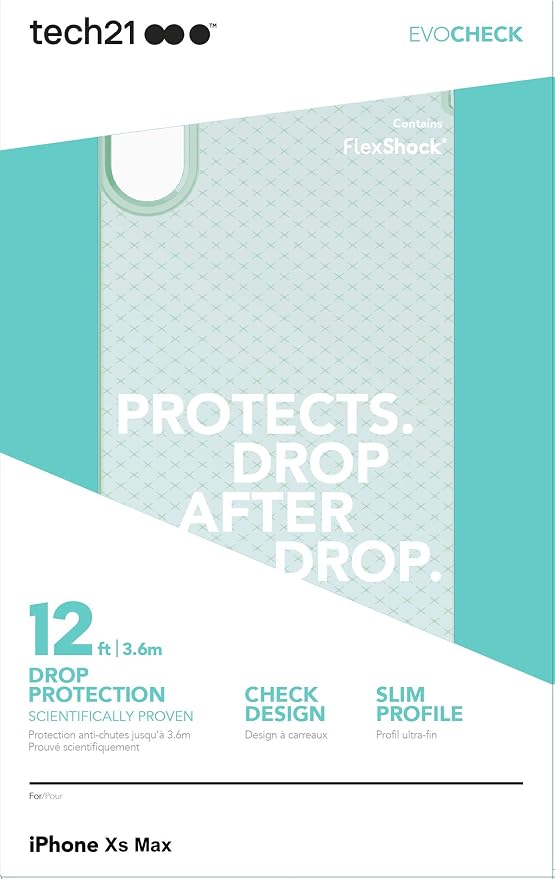Tech21 Evo Check iPhone Case Cover for Apple iPhone Xs Max - Neon Aqua - Image 6