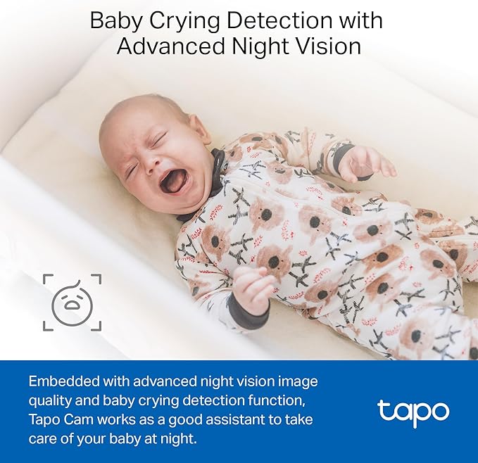 Tapo 1080P Indoor Wired Security Camera - Works as a Baby & Pet Monitor, Motion Detection, 2-Way Audio, Siren, Night Vision, Subscription-Free Local or Optional Cloud, Works with Alexa, C100(4-Pack) - Image 5