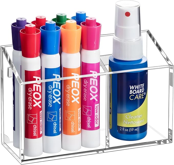 BEYGORM Magnetic Dry Erase Marker Holder for Whiteboard & Refrigerator | Non-slip Acrylic Pen Holder for Classroom, Fridge Magnet, Locker Organizer Accessories, Teacher & School Supplies(Clear) - Image 8