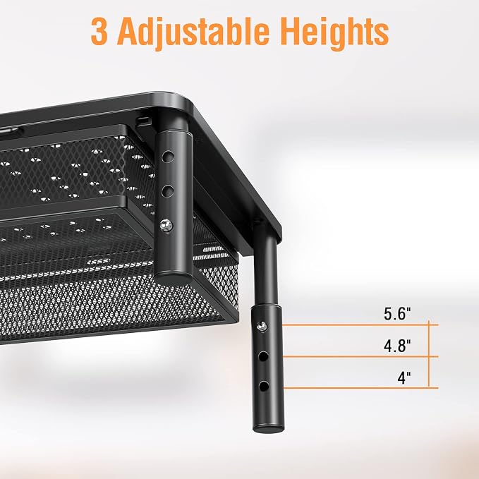 ELIVED 2 Pack Monitor Stand Riser with Metal Drawer, 3 Height Adjustable | with Larger Storage Space for Home and Office Supplies, Metal Desktop Stand for Laptop Computer Printer PC iMac - Image 4