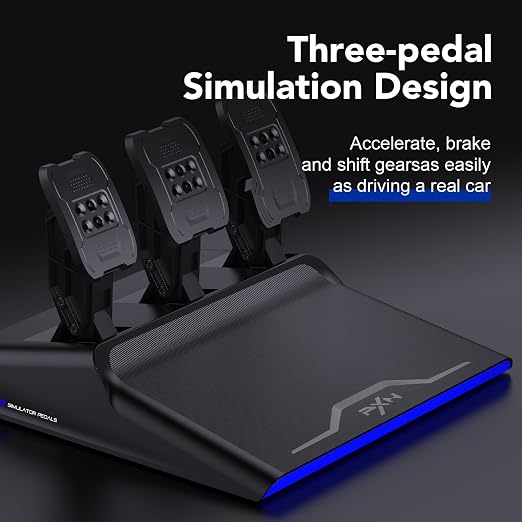 PXN V99 Force Feedback Racing Wheel, with Pedals and Shifter | Detachable 270°/900° Steering Wheel, Hall Pedals & H-Shifter - for PC, Xbox Series X|S, Xbox One, and PS4 - Image 6