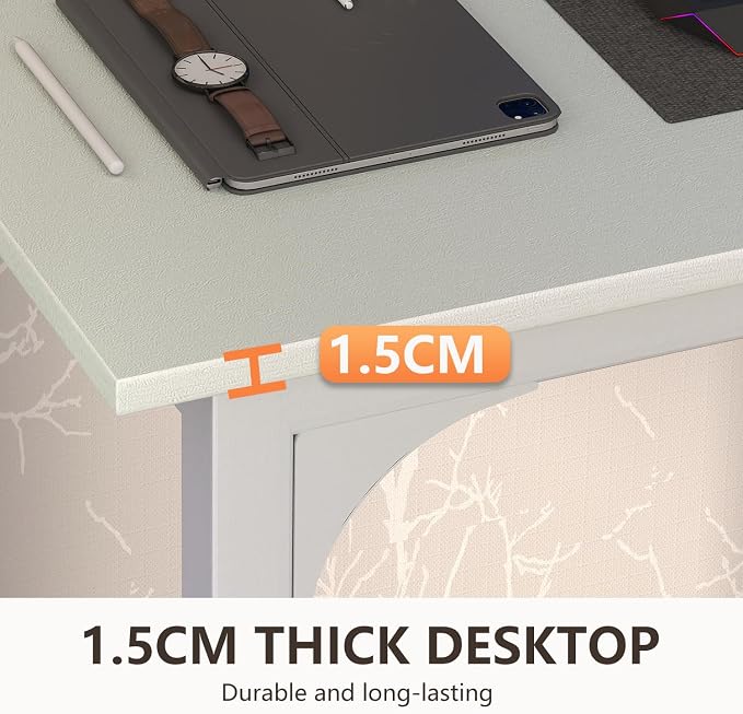 BestOffice Computer Desk,Home Office Desk, Modern Simple Style for Home Office Study Writing (White, 32 Inch) - Image 7