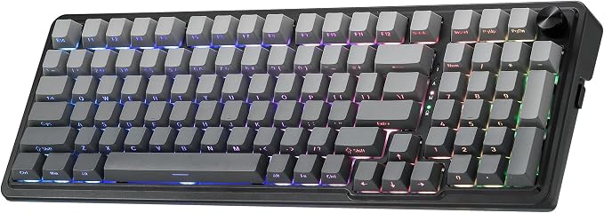 Redragon K686 PRO Wireless RGB Gasket Gaming Mechanical Keyboard, Easy Knob | Multi-Function Control Wheel, 0-Delay Tri-Mode, Cushioned 5-Layer Noise Dampening for Creamy Thocky Sound, Practical 98 Keys by REDRAGON