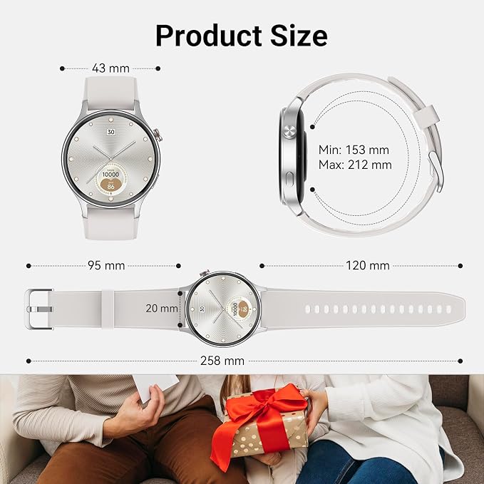 Fitpolo Smart Watch for Men Women,1.3" AMOLED Touchscreen Fitness Tracker, Make/Answer Calls, Heart Rate SpO2 Monitor, 3ATM Waterproof, Sleep & Activity Tracking Smartwatch for Android Phones iPhone - Image 8