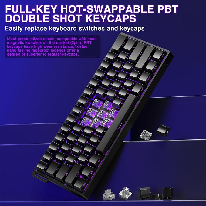 Aula WIN60 HE - 60% Mechanical Gaming Keyboard Wired, Magnetic Switch Hot Swappable, Adjustable Actuation Rapid Trigger Mode, 8000 Hz Polling Rate, RGB Small Keyboard 60 Percent Compact Design for PC - Image 5