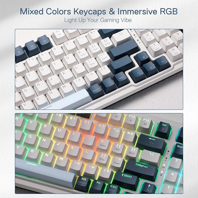 Redragon K686 PRO Wireless RGB Gasket Gaming Mechanical Keyboard, Easy Knob | Multi-Function Control Wheel, 0-Delay Tri-Mode, Cushioned 5-Layer Noise Dampening for Creamy Thocky Sound, Practical 98 Keys - Image 3