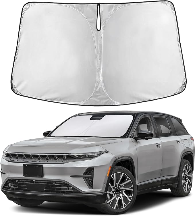 EcoNour Windshield Sunshade Compatible for Jeep Wagoneer 2022-2023 2024 2025, Sun Visor for Front Windshield & Window Sun Shade Cover, UV Heat Blocker & Protector, Car Accessories by EcoNour