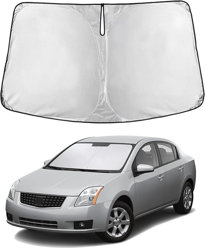 EcoNour Windshield Sunshade Compatible for Nissan Sentra 2007-2010 2011 2012, Sun Visor for Front Windshield & Window Sun Shade Cover, UV Heat Blocker & Protector, Car Accessories by EcoNour