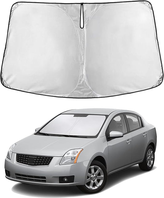 EcoNour Windshield Sunshade Compatible for Nissan Sentra 2007-2010 2011 2012, Sun Visor for Front Windshield & Window Sun Shade Cover, UV Heat Blocker & Protector, Car Accessories by EcoNour