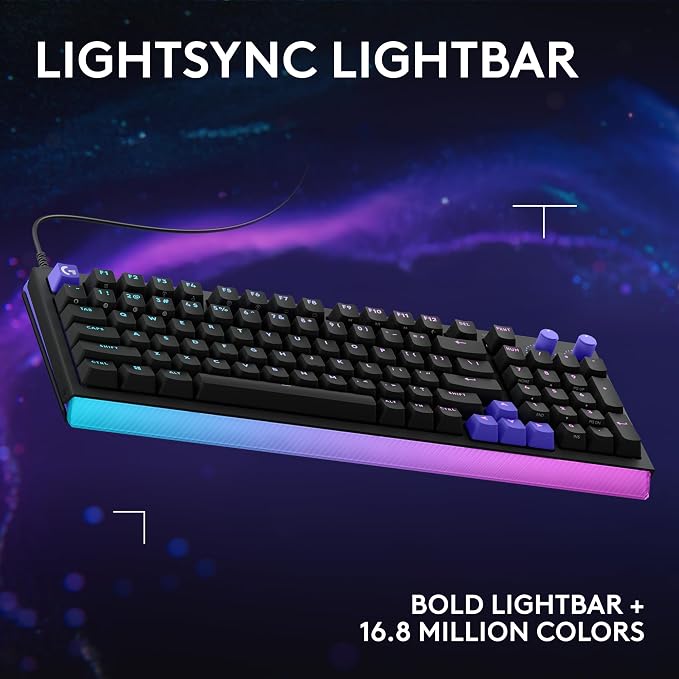 Logitech G512 X 98 TMR + Linear Switch Mechanical Gaming Keyboard - Black | Hot-Swappable 9x TMR Rapid Trigger + Linear Mechanical Switches, Gasket, PBT Keycaps, <8K, LIGHTSYNC RGB, for PC & Mac - Image 8