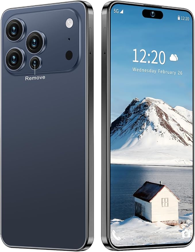17 PMAX Unlocked Cell Phone,16GB+512GB Smartphone,6.99" HD Screen Android 15 5G Phones,Battery 7000mAh Android The Phone,Fingerprint Button Unlock/GPS/Face ID/Dual SIM/5G (Deep Blue) by Unknown