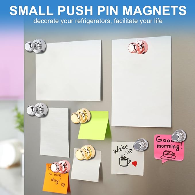 LOVIMAG Fridge Magnets 16Pcs for Refrigerator Whiteboard, Colorful | Small Strong Neodymium Metal Cute Push Pin for Classroom, Kitchen, Accessories Decorative, Office, Calendar - Image 6