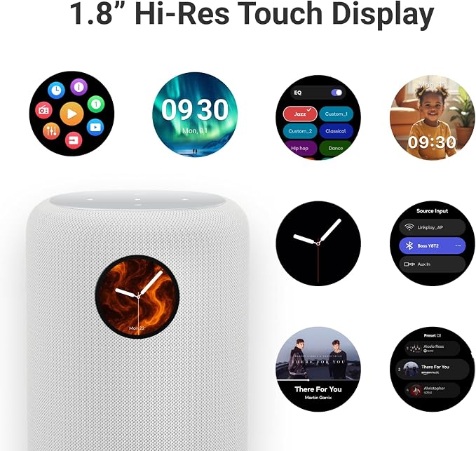 WiiM Sound Smart Speaker with 1.8″ Touch Display, Hi‑Res 24‑bit/192 kHz, AI RoomFit™ Room Correction, 100W Peak, Wi‑Fi 6E/Bluetooth 5.3, Multi‑Room & Stereo Pairing, Remote Included, White - Image 2