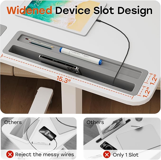 Small Mobile Standing Desk with Drawer, 23.6" x 19.7" Top | Height Adjustable Rolling Teacher Desk with Cup Holder and Hooks, Portable Workstation on Wheels for Classroom & Study, White - Image 6
