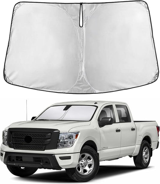 EcoNour Windshield Sunshade Compatible for Nissan Titan 2020-2022 2023 2024, Sun Visor for Front Windshield & Window Sun Shade Cover, UV Heat Blocker & Protector, Car Accessories by EcoNour