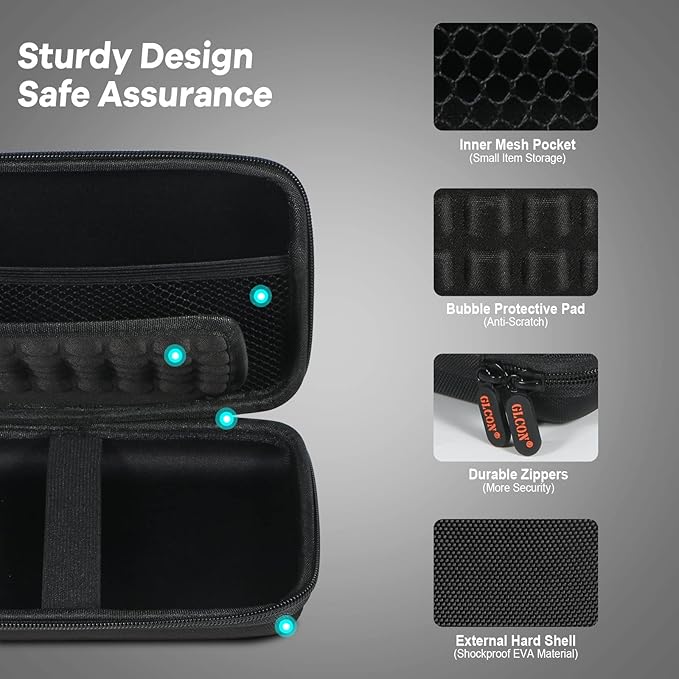Shockproof Hard Shell Carrying Case for GPS, External Hard Drive, Power Bank, Charger, Cable, Heart Monitor, Cell Phone, Electronic Accessories - Larger Capacity Storage Pouch Travel Bag - Image 5