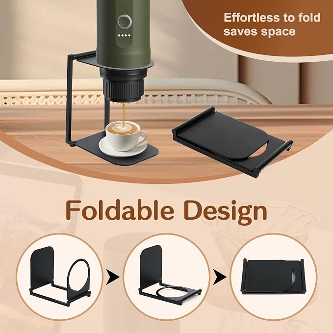 Stand Compatible with Outin Nano – Portable Foldable Coffee Maker Stand with Base, Espresso Machine Holder for Home, Desk, and Travel (Black) - Image 5