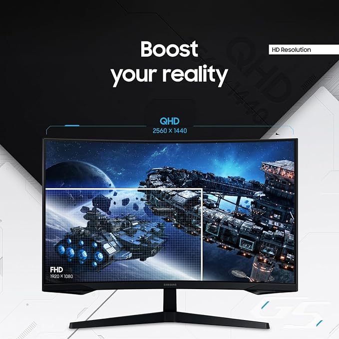 Samsung 32" Odyssey (G55C) Series QHD 1000R Curved Gaming Monitor, | 165Hz, 1ms(MPRT), HDR10, AMD Radeon FreeSync, Eye Care, Glare Free, Sharp Resolution (LS32CG550ENXZA) - Image 3