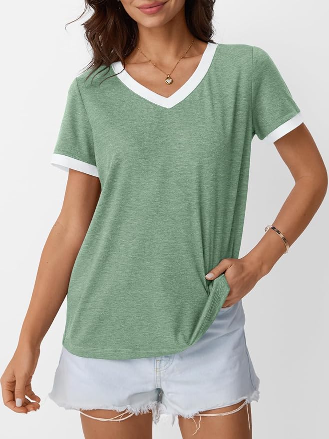 AUTOMET Womens Short Sleeve T-Shirts Summer Tops Casual Soft Tunic V Neck Basic Workout Clothes Spring Fashion Outfits 2026 - Image 3