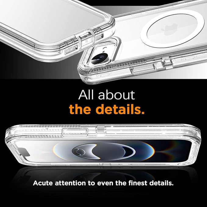 AICase for iPhone 17e Case/iPhone 16e Case Clear Support MagSafe 3 in 1 Heavy Duty Drop Protection Full Body Rugged Shockproof/Dust Proof 3-Layer Military Protective Tough Durable for 17e/16e 6.1"_1 - Image 8