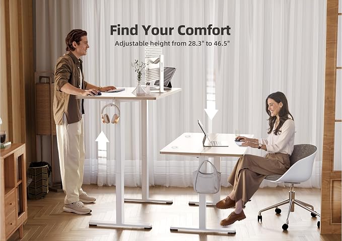 YDN 32 x 19 Inch Nature Electric Standing Desk | Adjustable Height, Sit Stand, Cable Management, Ergonomic, Home Office - Image 5