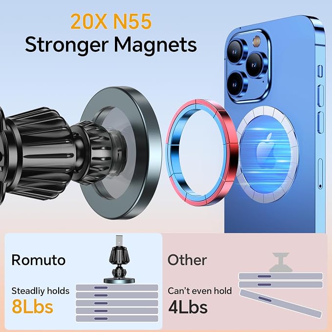 Kaistyle for Magsafe Car Mount【20 Strong Magnets】Magnetic Phone Holder for Car Phone Holder Mount Dash Mounted Holders Cell Phone Holders for Your Car Accessories for Women Men for iPhone 17 16 15 14 - Image 4