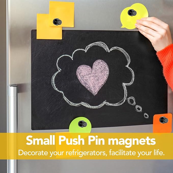 LOVIMAG Fridge Magnets 18Pcs, Magnet for Refrigerator Whiteboard, Black | Small Strong Neodymium Metal Cute Push Pin for Classroom, Kitchen, Accessories Decorative, Office, Calendar - Image 8