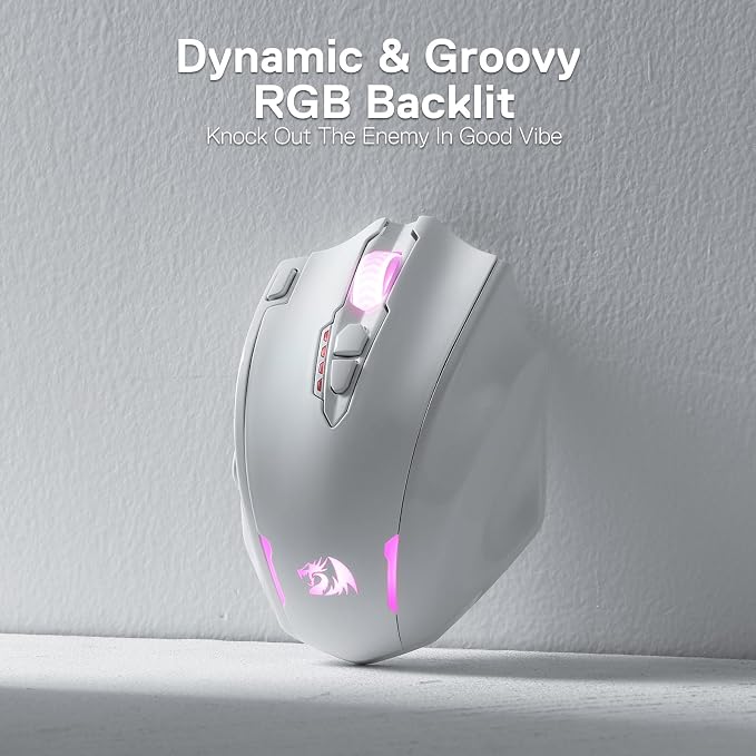 Redragon M913 Wireless RGB MMO Gaming Mouse 16000 DPI Remapping Keys | Cable-Free 0 Delay Dedicated for FPS Gamers, Redefine Keybinding Macro, Vibing Backlight, Ergonomic Grip Body Comfort - Image 6