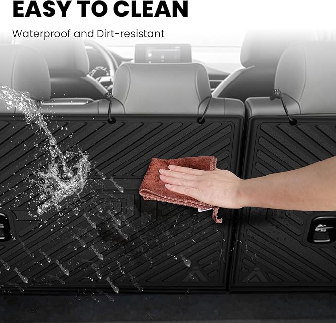 LASFIT All Weather Floor Mats for Honda Civic 2022-2026 - Back Protector | 3D Laser Custom Fit For 22-26 Civic (Only Fit Hatchback) | Flexible Non-Curl Recyclable TPE | Anti-Slip & Easy Wash - Image 5