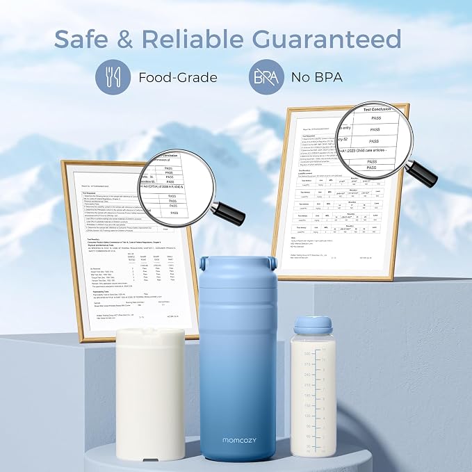 Momcozy Portable Breast Milk Cooler for Travel, 24H Ice-Free Cooling Breastmilk Storage Bottles Container, 12oz Leak Proof Outdoor Small Freezer, Baby Breastfeeding Essential for New Moms - Image 7