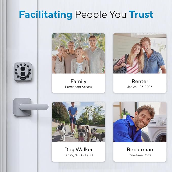 ULTRALOQ Bolt SE Smart Lock with Handle, Built-in Wi-Fi, Matter Over Thread, Works with Apple Home, Alexa, Google, Keyless Deadbolt with Fingerprint, App, Code, Remote Control, Gray - Image 5