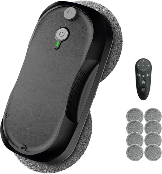 Obito Window Cleaning,Window Cleaner Robot with Triple Safety System,Edge Detection,Intelligent Navigation,Anti-Slipping, Longer Battery Life, Max 6400Pa, Remote Control by FreeYourHandsSmartLiving