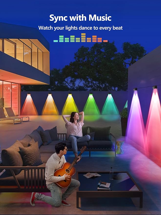 BrizLabs Smart Deck Lights RGBCW, 6 Lamps Fence Lights APP/Voice Control | Color Changing; Work with Alexa & Google Assistant; Smart Timers; Tunable White; Outdoor Waterproof for Halloween Christmas - Image 6