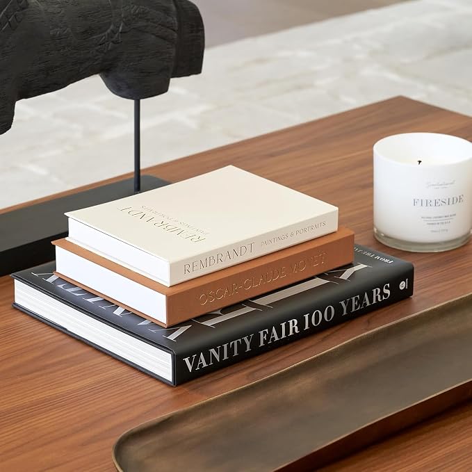 Beautiful Decorative Books - Set of 2 Linen Boxes Enhance Your Coffee Table, Bookshelf or Mantel Decor - Aesthetic Fake/Faux Books for Modern Home Decoration, Photo Storage and as a Keepsake Box - Image 7