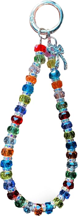 Phone Charm with Beaded Crystals, Anti-Theft Phone Strap, Hands-Free & Detachable Cellphone Lanyard, Cellphone Chain Wristlet with Tether Tab by Spetase
