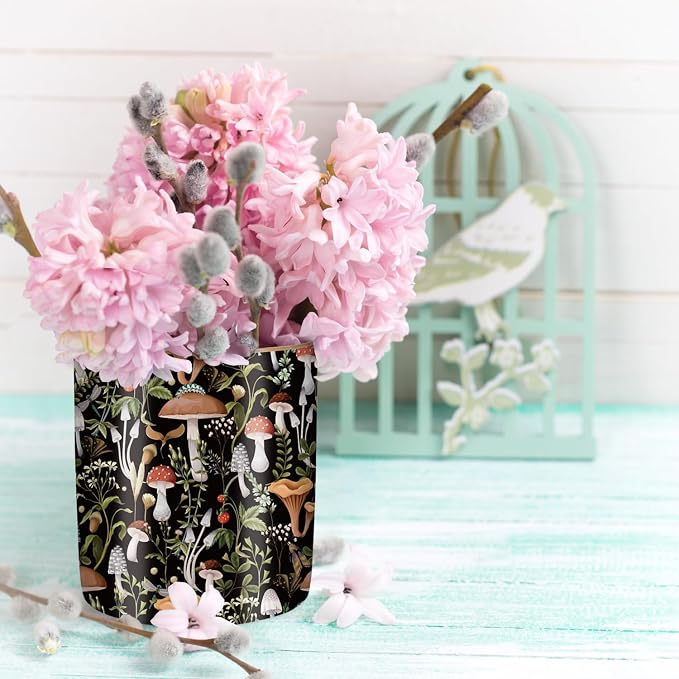 Pen Pencil Holder for Desk, Ceramic Pen Cup Cute Makeup Brush Holder, Unique Desk Multifunctional Pens Organizer for Home, Office, Mushrooms Pattern - Image 6