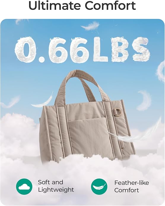 BAGSMART Boxy Tote Bag for Women, Crossbody Work Bag with Zipper | 3 Sizes Small Mini Tote Bag, Inner Tumbler Pocket Crush Bow Should Bag for Travel Work College - Image 5